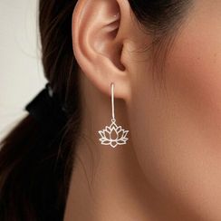 Серьги Лотос малый из серебра