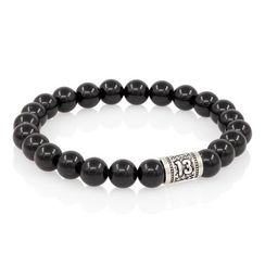 Браслет на руку из натурального черного кварца с шармом числом 13  - Нумерология