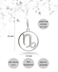 Подвеска Знак зодиака Козерог из серебра