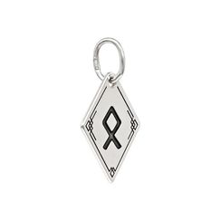 Подвеска Руна Одал - кулон из серебра 925