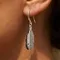 Ювелирные серьги Перья Инь-Янь из серебра 925 пробы, фото 1