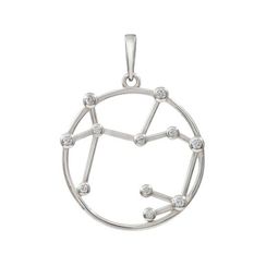 Подвеска на шею Созвездие Стрелец Знак зодиака серебро с фианитами