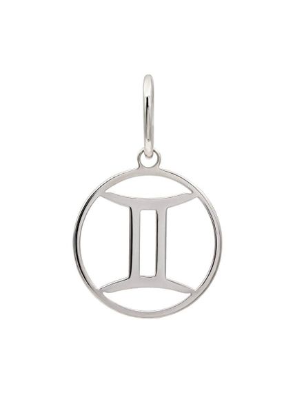 Подвеска Знак зодиака Близнецы из серебра, вид сзади