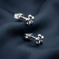 Серьги-пусеты Цветок mini из серебра 925 пробы