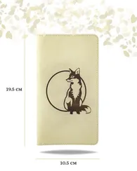 Кошелек высокий Лиса молочная кожа