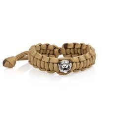 Браслет с шармом Тигр из мельхиора - армейский паракорд