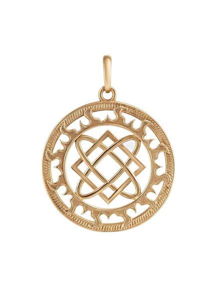 Подвеска «Звезда Лады» из серебра с позолотой, вид сзади