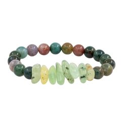 Браслет из натуральных камней пренита и яшмы зелёной