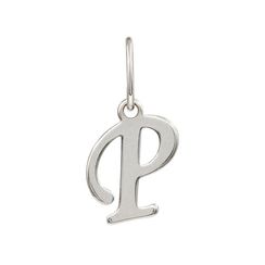 Подвеска в виде буквы Р - кулон из серебра 925 пробы