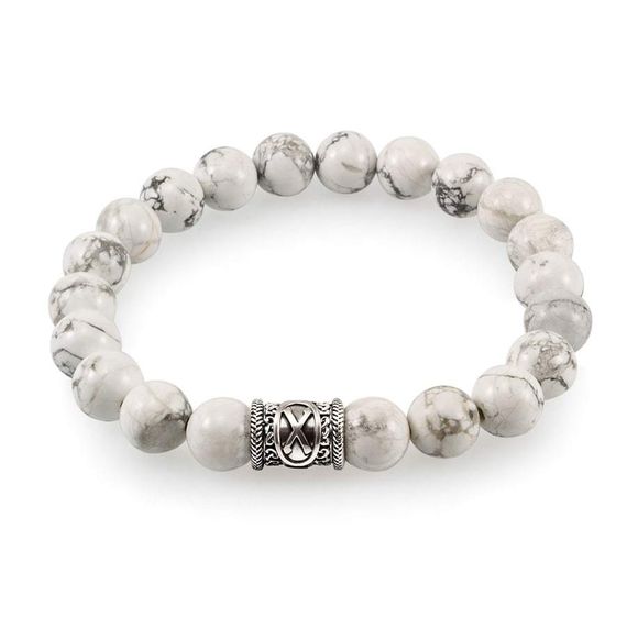 Фотография браслета кахолонг и руна гебо вид сверху.