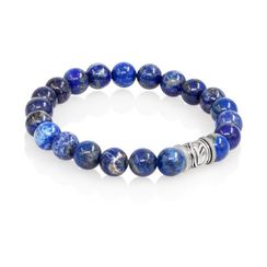 Браслет Денежный импульс из натурального лазурита с руной Феху из серебра 925