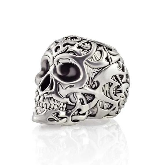 Купить серебряную бусину череп Tribal skull в один клик с доставкой.