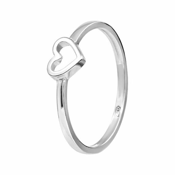 Кольцо с сердечком из серебра 925, вид 3