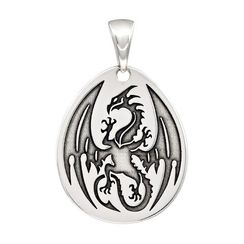 Подвеска Дракон в яйце - кулон из серебра