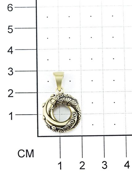 Фотография алжирского узелка любви из бронзы, вид на размерной сетке.