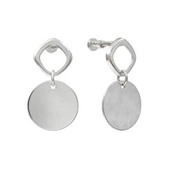 Серьги-пусеты с подвеской Круг из серебра 925 пробы