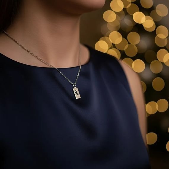 Подвеска Лошадь в прямоугольнике - кулон из серебра 925 пробы, фото 9