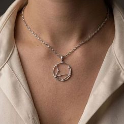 Подвеска на шею Созвездие Весы Знак зодиака серебро с фианитами