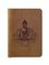Обложка для паспорта Будда на цветке лотоса из нубука светло коричневого цвета.