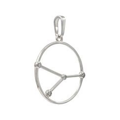 Подвеска на шею Созвездие Рак Знак зодиака серебро с фианитами
