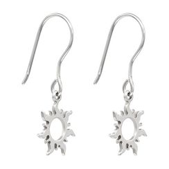 Солнце - ювелирные серьги из серебра 925 пробы