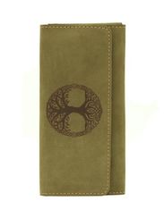 Кошелек Древо жизни светло-зеленый нубук