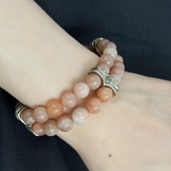 Браслет Всевидящее Око из Мельхиора Двойной с гелиолитом 8 мм