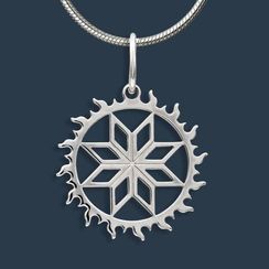 Алатырь в солнце подвеска из серебра