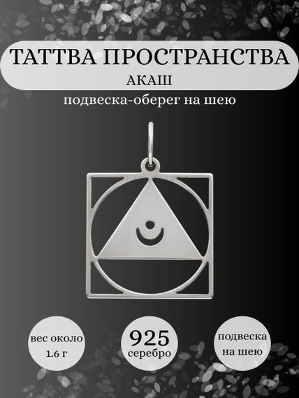 Подвеска Таттва Пространства Акаша из серебра, Инфографика главная