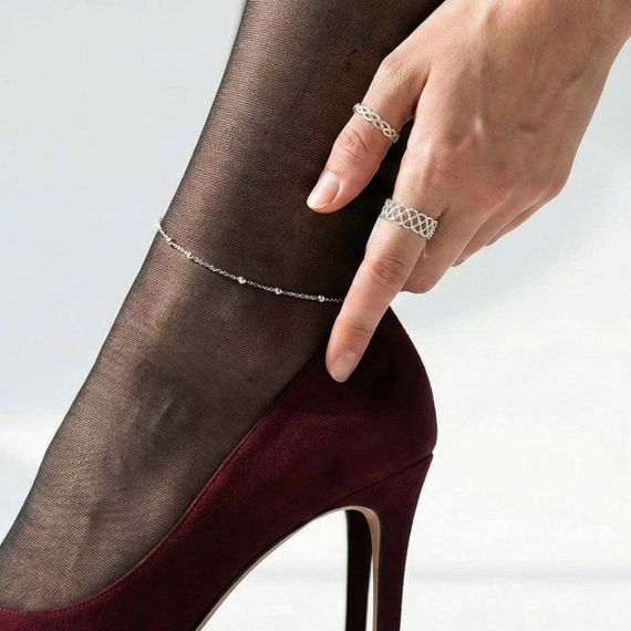 Кольцо Сетка из серебра 925 пробы, живое фото 4