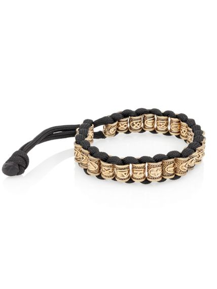 Браслет Набор рун 24 шт. бронза на черном паракорде, вид сбоку 2