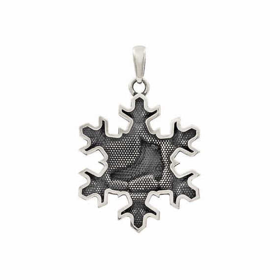 Конёк и снежинка - подвеска из мельхиора, фото 9