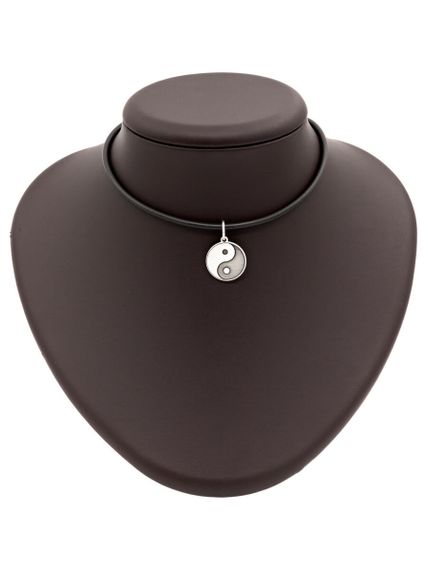 Инь-Ян подвеска из серебра 925 пробы, на постаменте