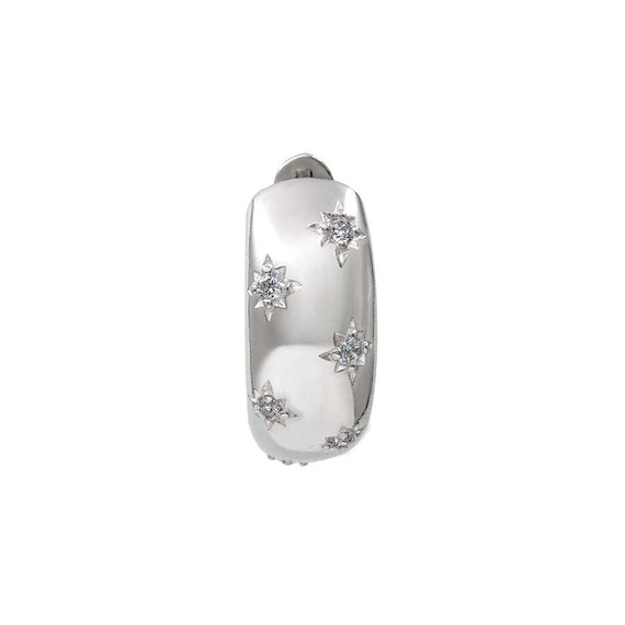 Серьги конго Звезды из серебра 925 пробы с фианитами, фото 4