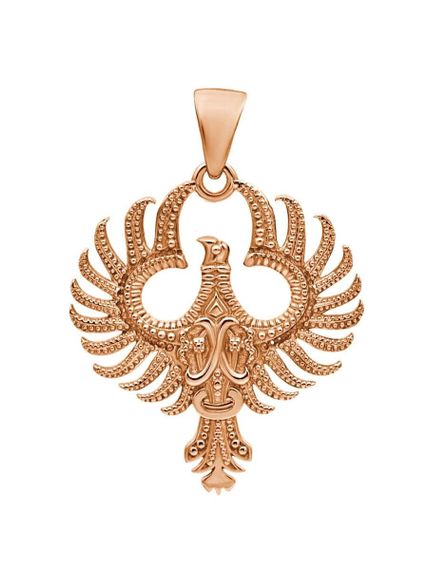 Купите кулон Феникс из стерлингового серебра с позолотой фото на белом фоне.