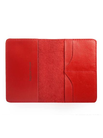 Фото обложка для паспорта Карта красного цвета в развернутом виде без наполнения.