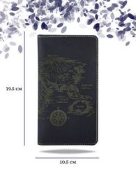 Кошелек Карта мира синяя кожа