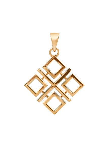 Фото Макошь оберег подвеска из серебра с позолотой, вид сзади.