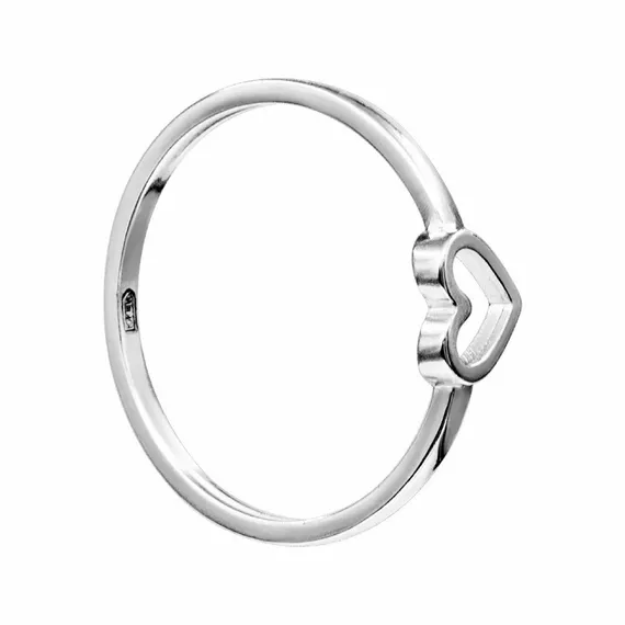 Кольцо с сердечком из серебра 925
