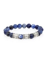 Браслет из натурального содалита с рунами Уруз, Ингуз, Беркана - Восстановление энергии