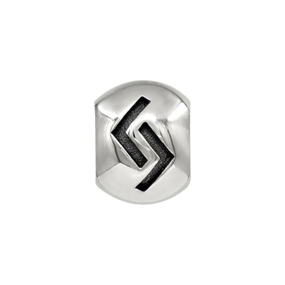 Шарм с руной Йера - подвеска из серебра 925 пробы скандинавский оберег, вид спереди