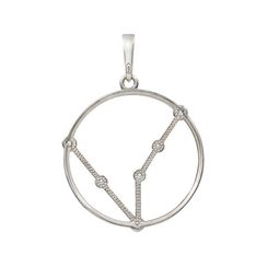 Подвеска на шею Созвездие Рыбы Знак зодиака серебро с фианитами