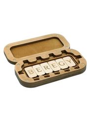 Деревянный футляр-шкатулка для скандинавских рун Старшего Футарка 11 шт.