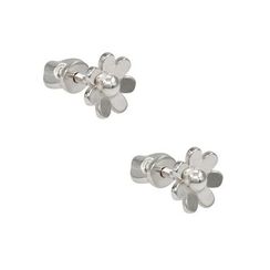 Серьги-пусеты Цветок Ромашка из серебра 925 пробы
