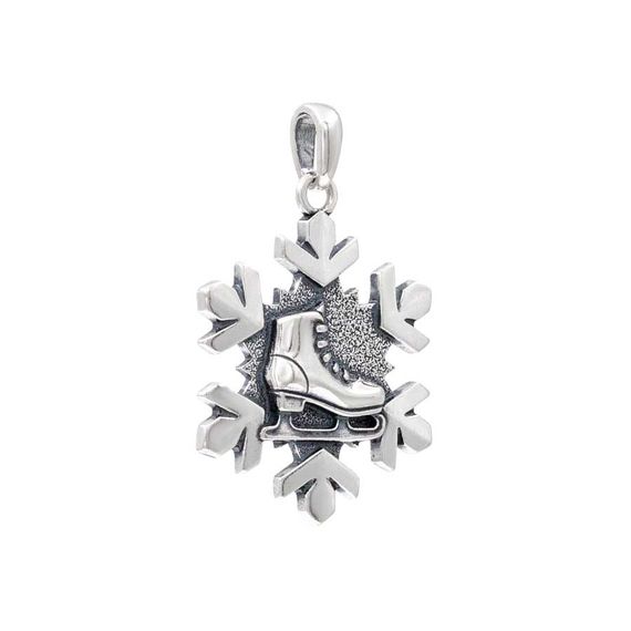 Подвеска на шею ювелирная Конёк в снежинке серебро 925, фото 3