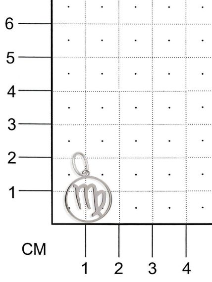 Подвеска Знак зодиака Дева из серебра на размерной сетке