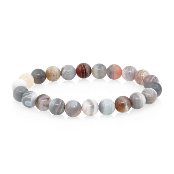 Браслет из натуральных камней агата ботсвана розового 8 мм, фото 3