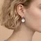 Серьги-пусеты с подвеской Круг из серебра 925 пробы, живое фото 1