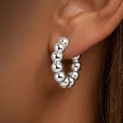 Серьги Конго шары из серебра 925