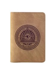 Обложка Всевидящее око коричневый нубук
